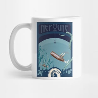Neptune - Art Nouveau Space Travel Poster Mug